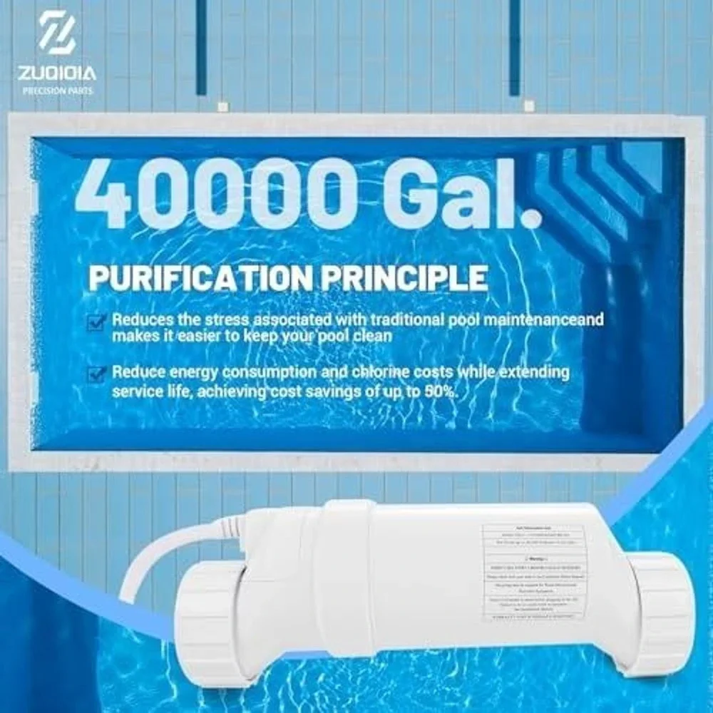 Zuqioia BLT15H Salt Cell Replacement for 40000 Gal Pool T-CELL-15 15ft Cable